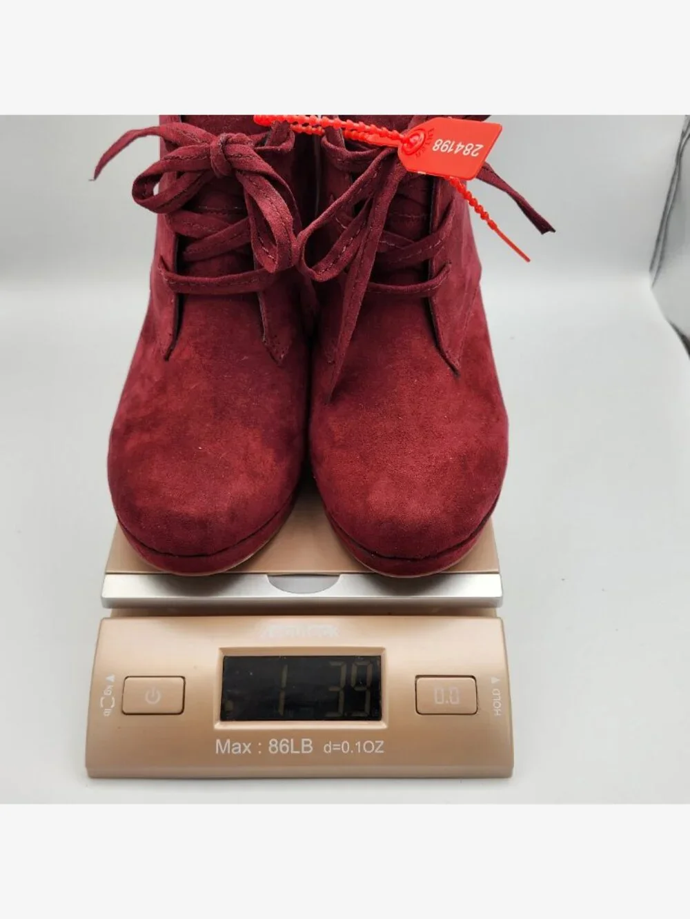 Y2K Maroon Velvet Wedge Booties | Women's 6